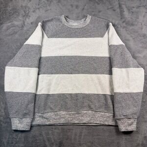 The Great Crewneck Slouch Sweatshirt Womens 1/Small Gray Striped Raglan Pullover